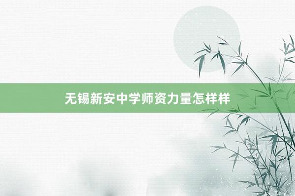 无锡新安中学师资力量怎样样