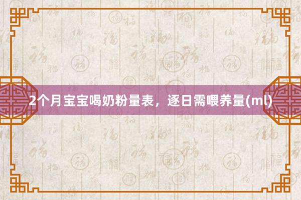 2个月宝宝喝奶粉量表，逐日需喂养量(ml)