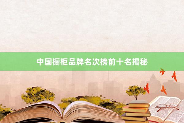 中国橱柜品牌名次榜前十名揭秘